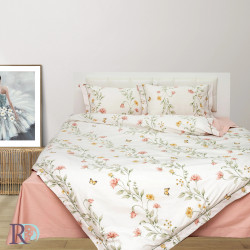 Спално бельо от сатениран памук Cvety